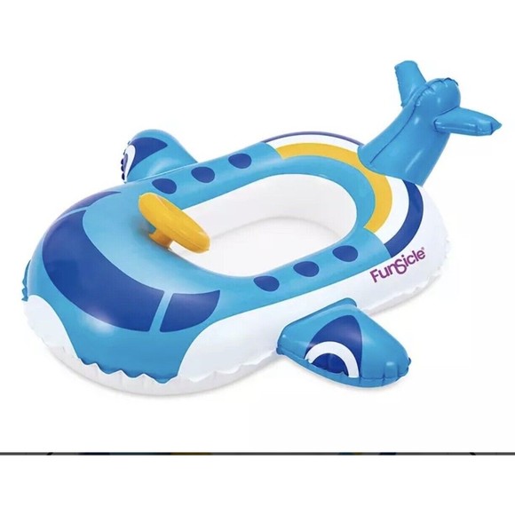 Blue Jet Inflatable Pool Float Ages 1-2 Kids Baby (Girl Or Boy) - Picture 3 of 5